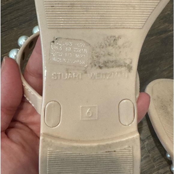 Stuart Weitzman Goldie Pearl Jelly Sandals size 7 blush pink nude - Picture 4 of 10